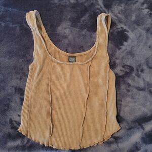 Ribbed Tank Top in Light Tan